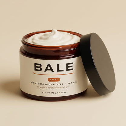 Avant body butter jar open, whipped shea and cocoa butter