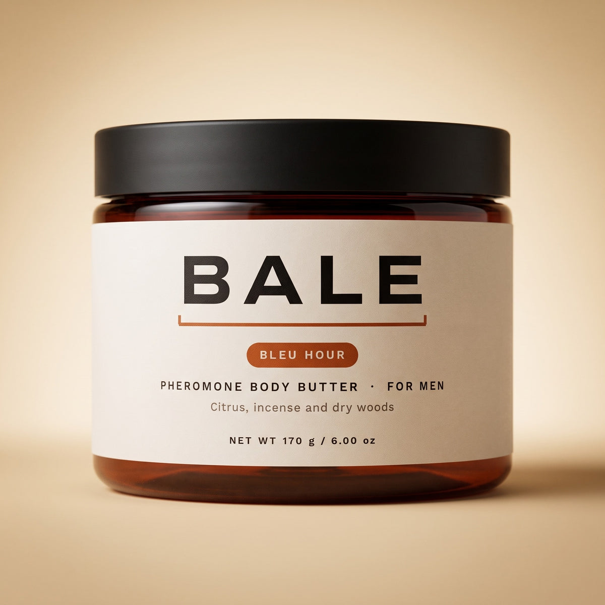 Bleu Hour pheromone body butter for him, 6 oz jar