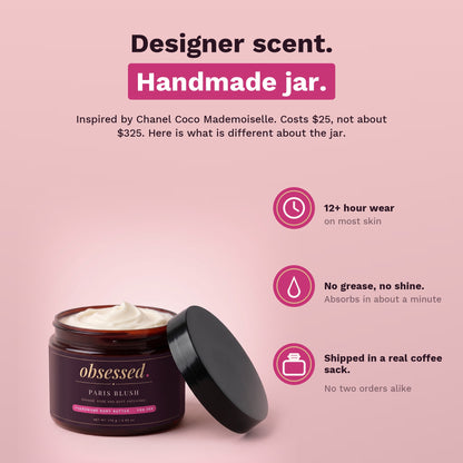 Designer scent, handmade jar: 12+ hour wear, no grease, shipped in a real coffee sack
