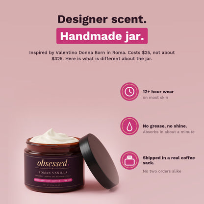 Designer scent, handmade jar: 12+ hour wear, no grease, shipped in a real coffee sack